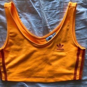 Orange adidas crop top